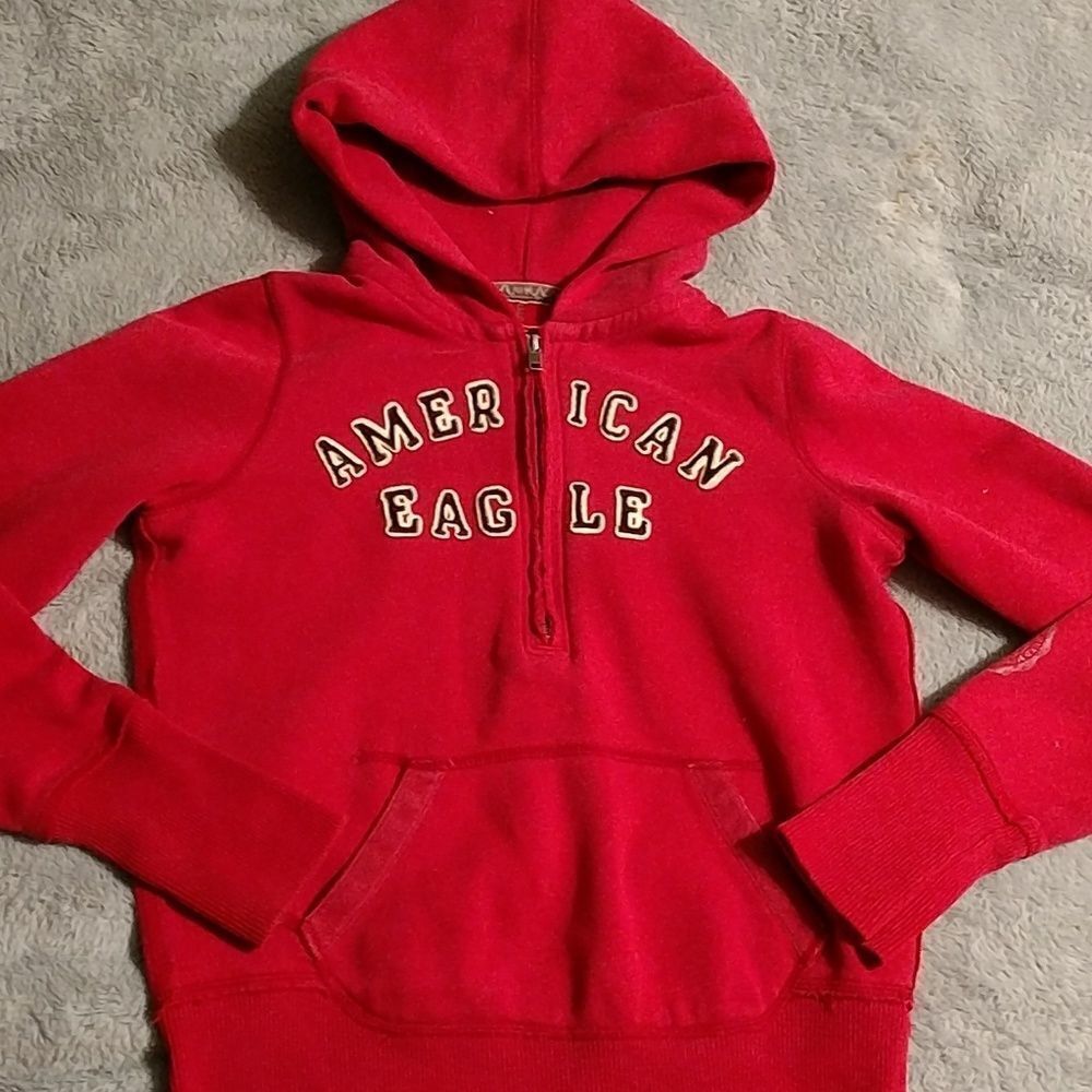 Red zipper hoodie by American eagle‎